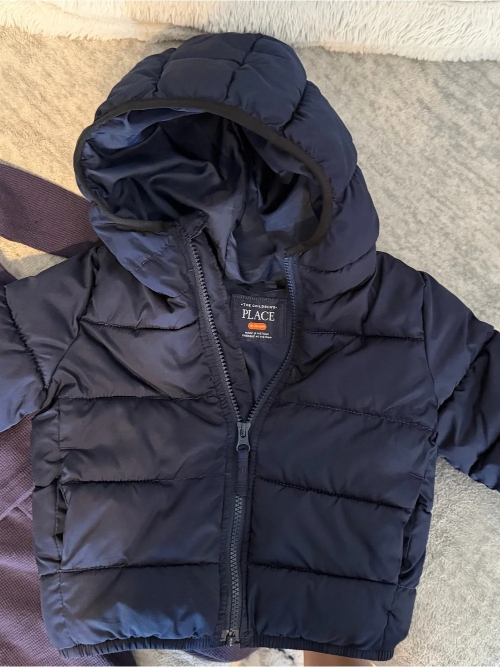 The Children's Place Navy Puffer Jacket with Hood